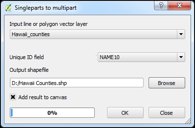 Converting between multipart and singlepart features