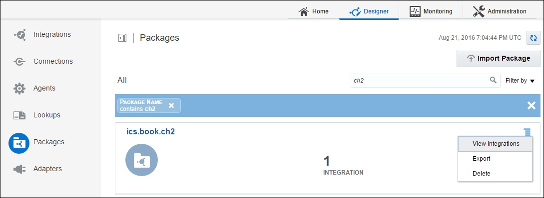 Package export and import