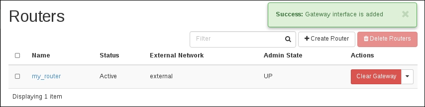 Web interface external network setup