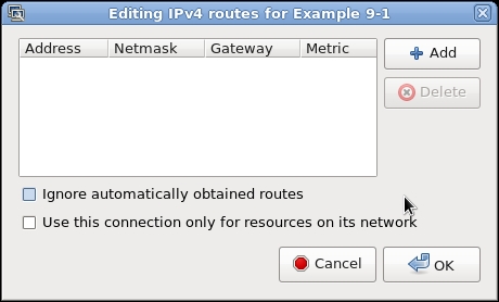 Setting up routes using NetworkManager