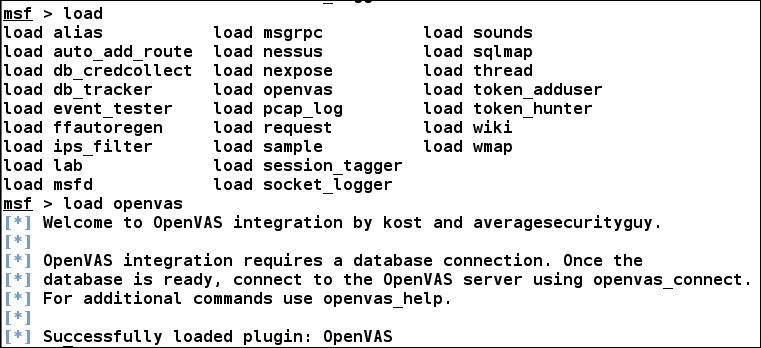 Vulnerability scanning with OpenVAS using Metasploit