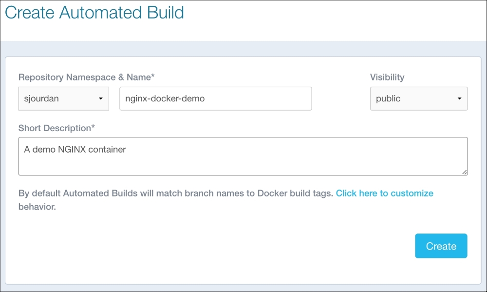 Creating an automated build on the Docker Hub