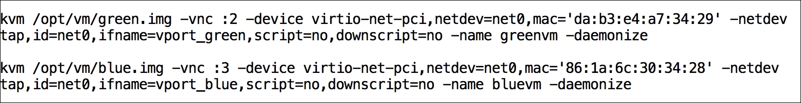 OVS connected to virtual machines