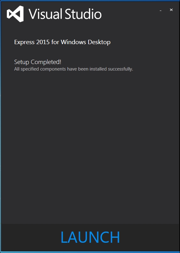 Installing Visual Studio Express 2015 on your desktop