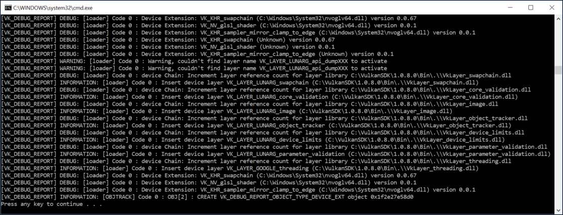 Implementing debugging in Vulkan