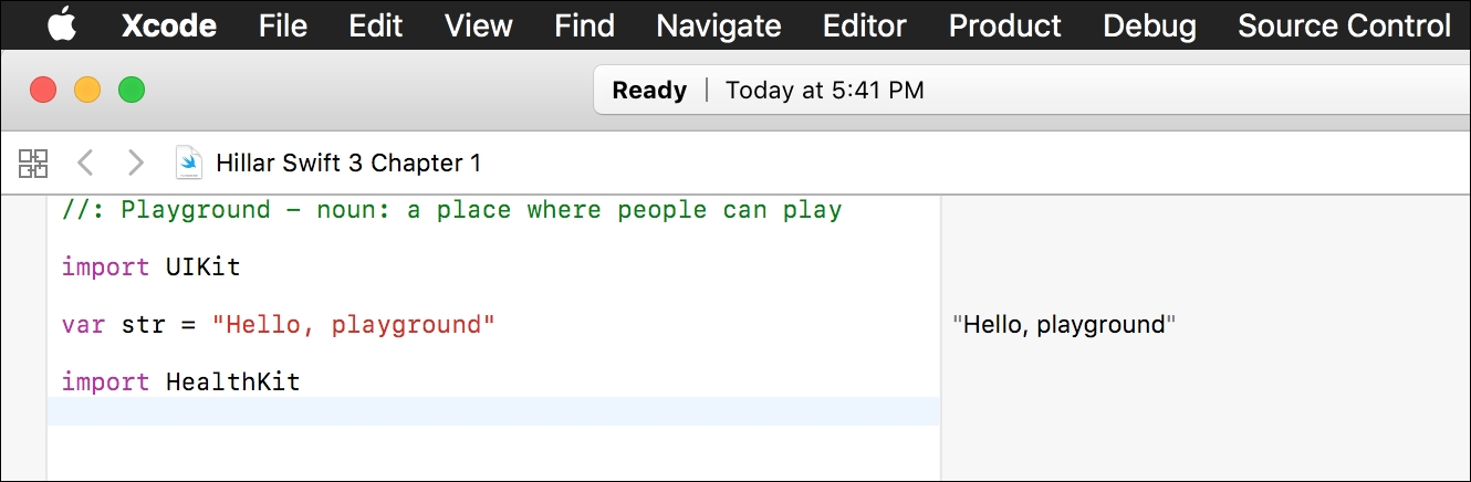 Working with API objects in the Xcode Playground