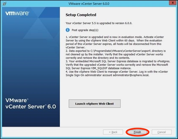 Upgrading Windows vCenter Server