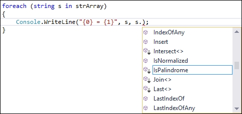 Extension methods in the code IntelliSense