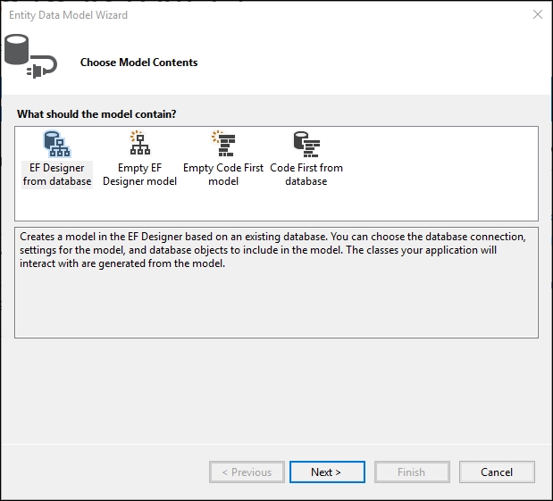 The Entity Framework data model