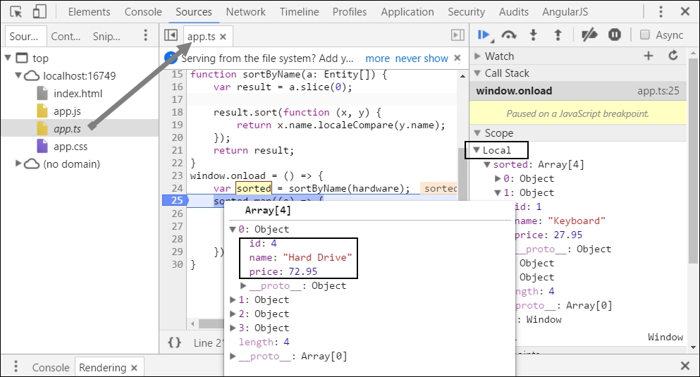 Debugging TypeScript with Chrome