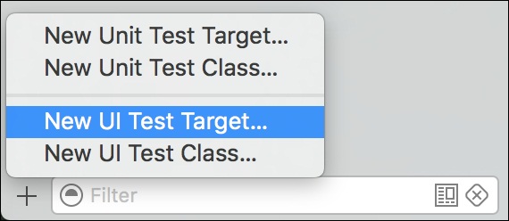 Adding the UI testing target