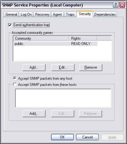 Setting up an SNMP agent