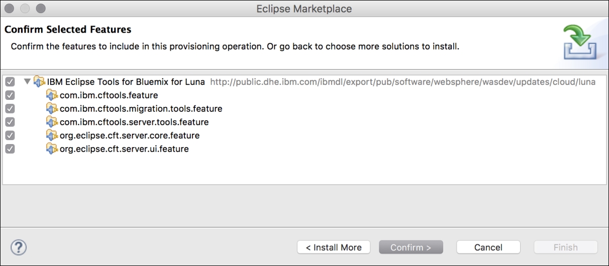 Installing the eclipse plugin for Bluemix