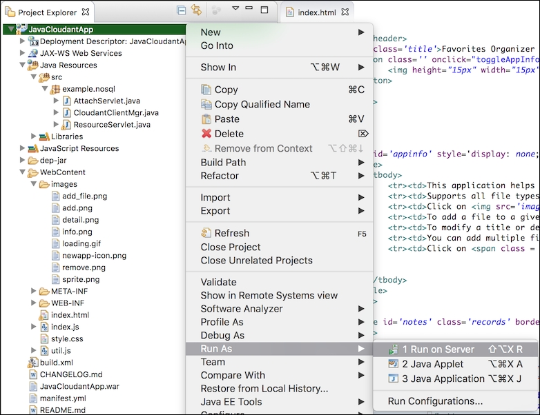 Deploying updates to Bluemix using the Eclipse plugin