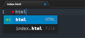 Atom’s autocomplete menu