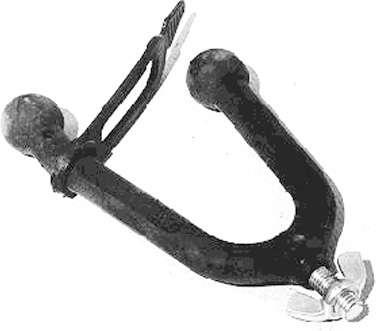 Photograph of handlebar-mount gun rack is shown.