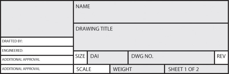 Figure shows a typical title block.