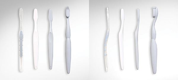 Foam models od toothbrushes.