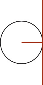 Figure shows a circle with a radial line from the center which is perpendicular to the tangent line.
