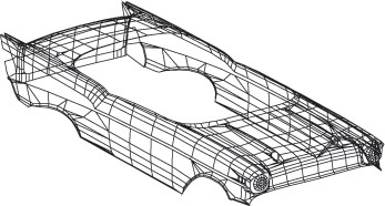 Example shows the irregular surface of a car.