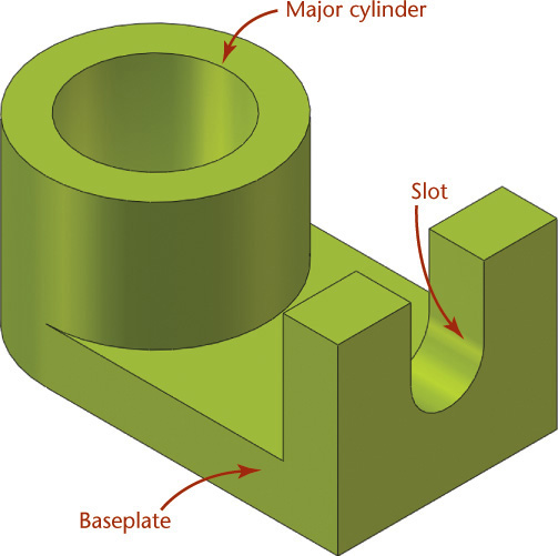 A solid model depicts the base feature.