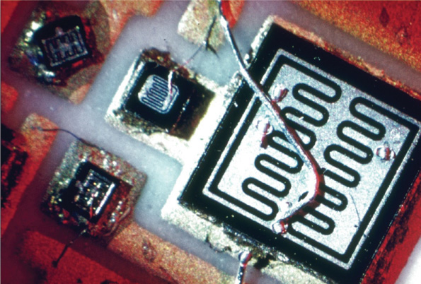 Photograph of a typical integrated circuit is shown.