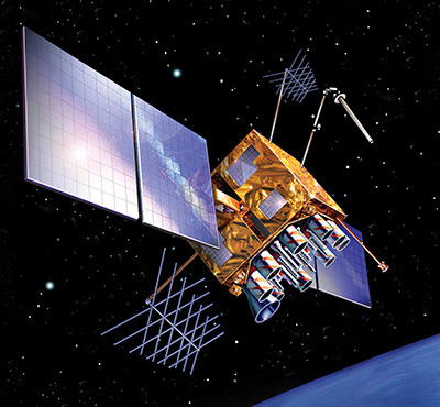Photograph shows a GPS Satellite.