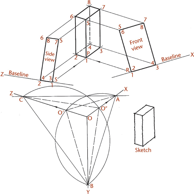 Figure shows Axonometric projection of an assembly.