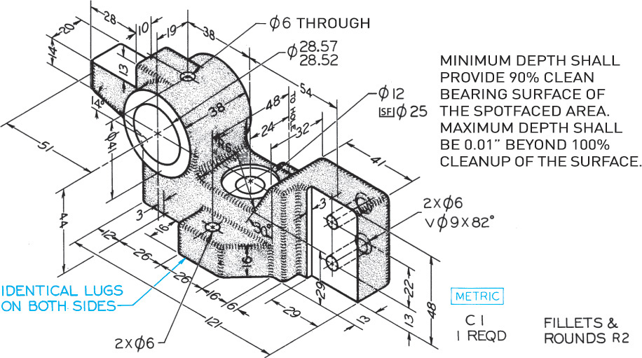 Figure shows the side view drawing of Gripper rod center.