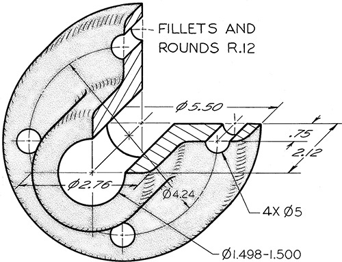 Figure shows an isometric cross section of a bearing.