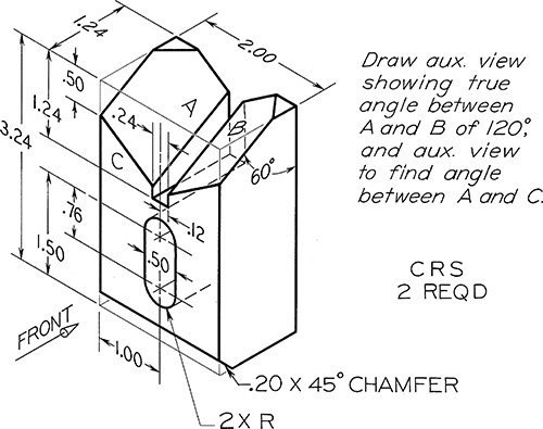Drawing of a centering block.