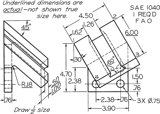 Drawing of a dovetail slide.
