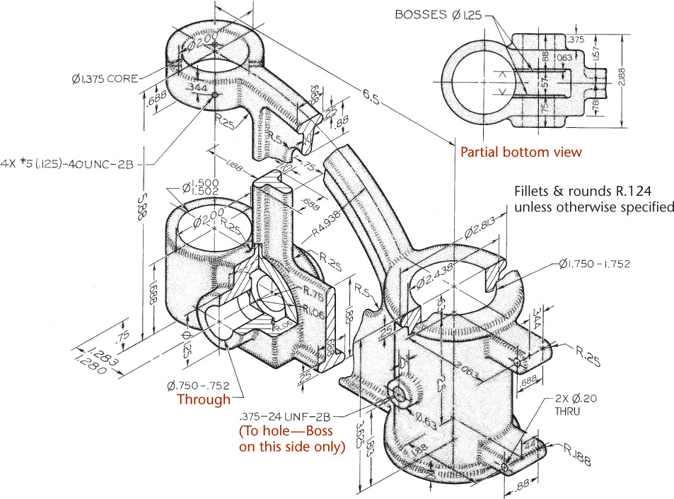 Figure shows the drawing for drill press bracket.