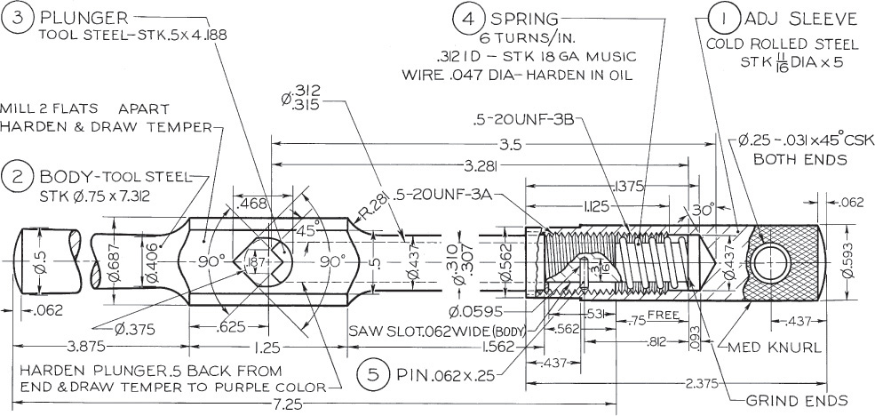 Figure shows the drawing for tap wrench.