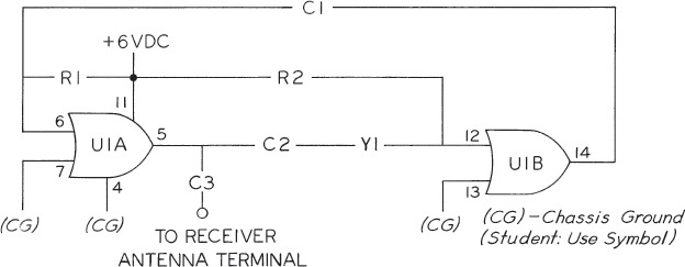 A circuit drawing is shown.