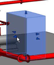 3D view of a part of the fire pump as an in-place component for space planning.