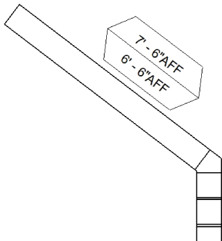 Illustration of a duct tag aligned with the diagonal leader.