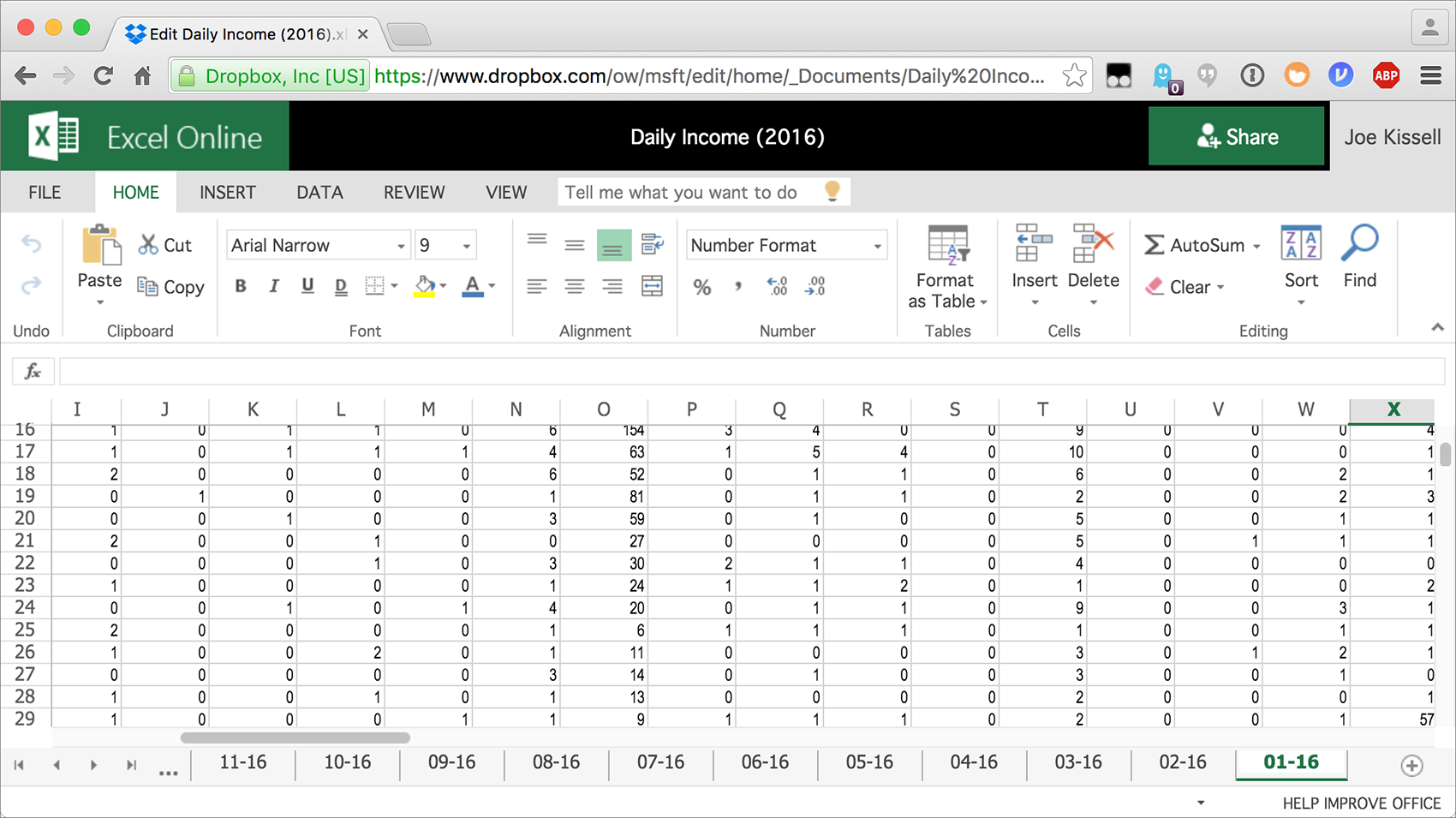 **Figure 14:** Without leaving Dropbox on the Web, you can edit Office documents using Microsoft Office Online.