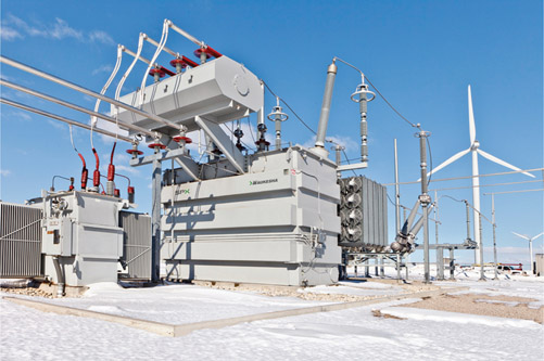 Figure 10.21 A wind farm transformer. (Courtesy of SPX Transformer Solutions, Inc. All rights reserved.)