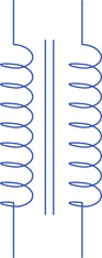 Figure 10.3 Symbol for a transformer.