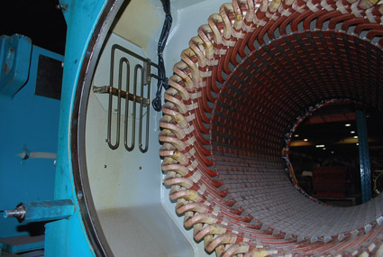 Figure 11.4 Stator windings of a three-phase generator. (From Hemami, A., Wind Turbine Technology, 1E ©2012 Delmar Learning, a part of Cengage Learning Inc. Reproduced with permission from http://www.cengage.com/permissions.)