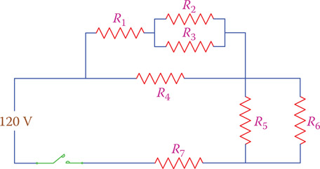 Figure 6.9 Another example of a combined circuit (more involved than that in Figure 6.7).
