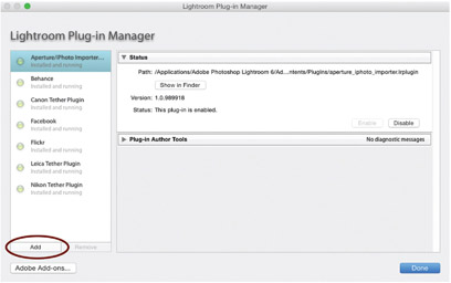 10.37 To add a plug-in the Plug-in Manager, click on the Add button in the lower left of the dialog and then locate your downloaded plug-in.
