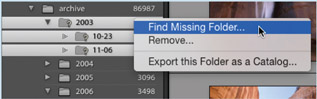 1.5c Going to Find Missing Folder in the folder’s context menu will help you find your folder.