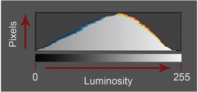 5.11 The histogram is essentially a graph telling us where pixels are along the range of luminosity, or brightness values. The horizontal axis (x-axis) represents the range of luminosity, and the vertical axis (y-axis) represents the pixels.
