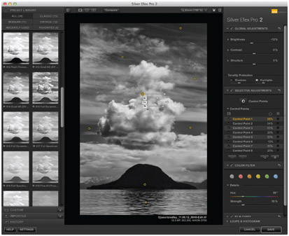 5.24 Here is a screenshot of Nik’s Silver Efex. Nik Software offers tools that teach developing locally, or in specific areas of an image, in a simple and easy-to-understand manner.