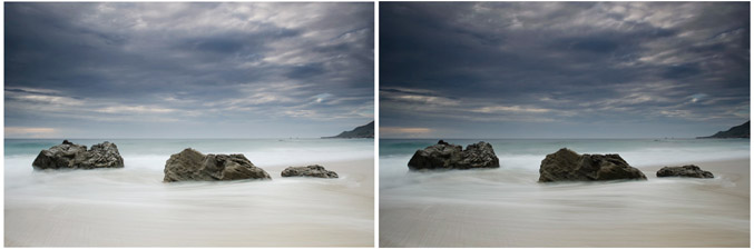 5.6b These two images show raw files with two different Process versions. The one on the left shows the 2012 version and the one on the right shows the 2010 version. The differences are noticeable with some images, but not so much with others. As you upgrade your catalogs or import images that have been processed with older versions, Lightroom will not automatically update your files to the Process version, but will instead notify you that it is out of date.