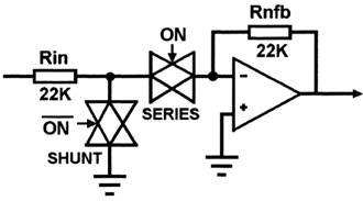 Figure 12.12 Current-mode switch circuit with breakthrough prevention resistor Rin2.