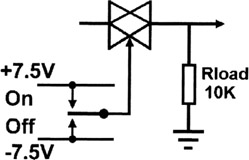 Figure 12.3 Voltage-mode series switching circuit using analogue gate.