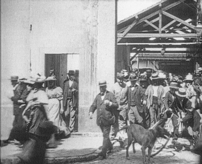 Figure 2.3 A still from Workers Leaving the Factory (1895).